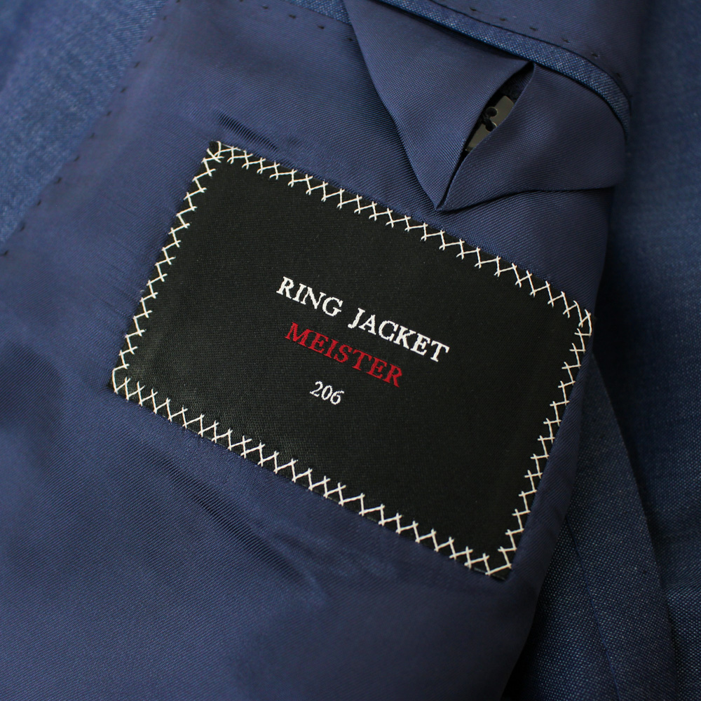 RING JACKET MEISTER 206 スーパー160`s 4PLY ウール×モヘヤ×シルク ネイビースーツ No-272EH S-178