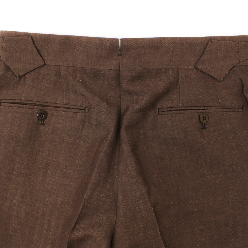 2プリーツトラウザーズ ブラウン