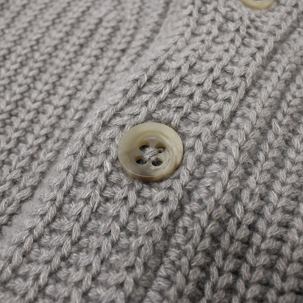 8PLY ショールカラーカーディガン グレージュ