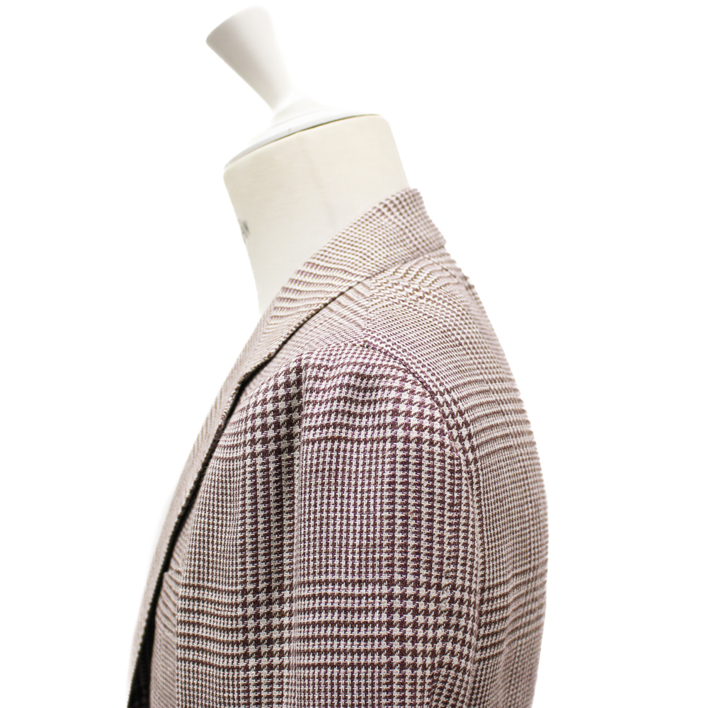 3者混 グレンチェック ブラウンジャケット No-286