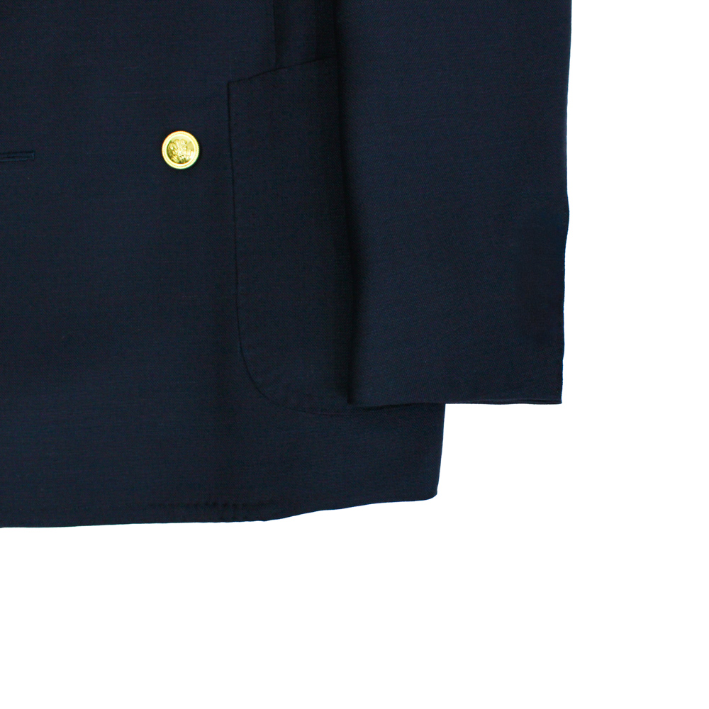 モヘヤ×ウール ネイビーダブルジャケット No-296