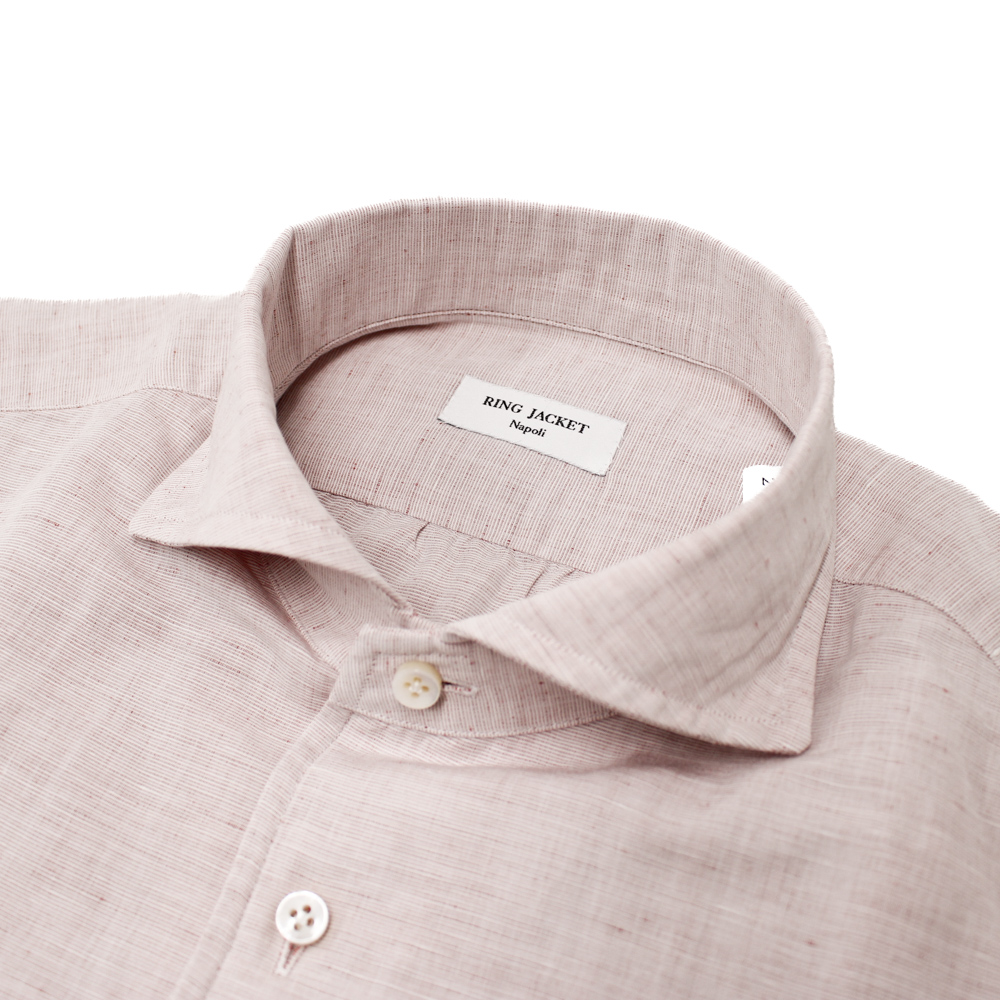 ハンド7工程 ワンピースカラー カジュアルシャツ（6色）